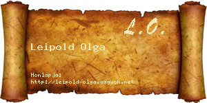 Leipold Olga névjegykártya